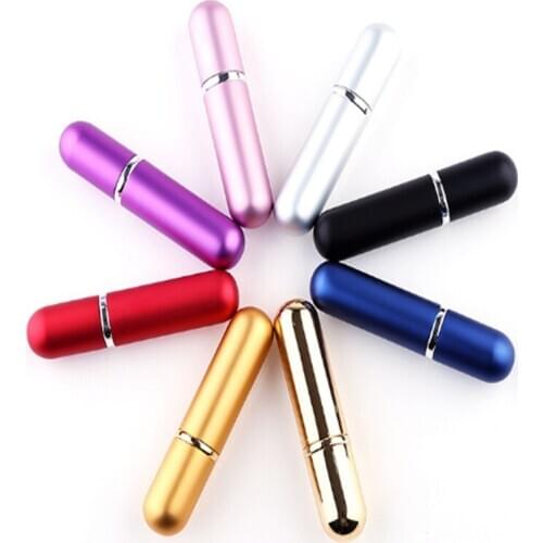 100pcs New 5ml two round aluminum perfume bottles, glass bottles, red perfume tubes, aluminum pipes, cosmetic bottles
