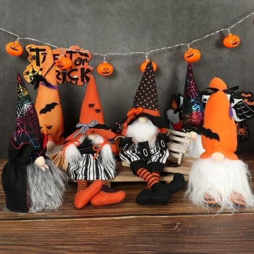 2021 Halloween Doll Ornaments Trick Or Treat Horror Party Supplies Pumpkin Bat Ghost Party Toys Gifts Halloween Decor For Home