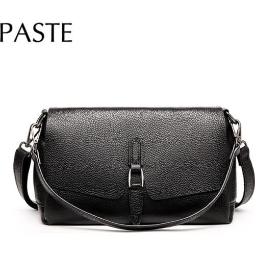 2020 Luxury Simple Natural Cow Leather Women Shoulder Bag All-match Casual Clutch Daily Purse Girls Crossbody Handbag