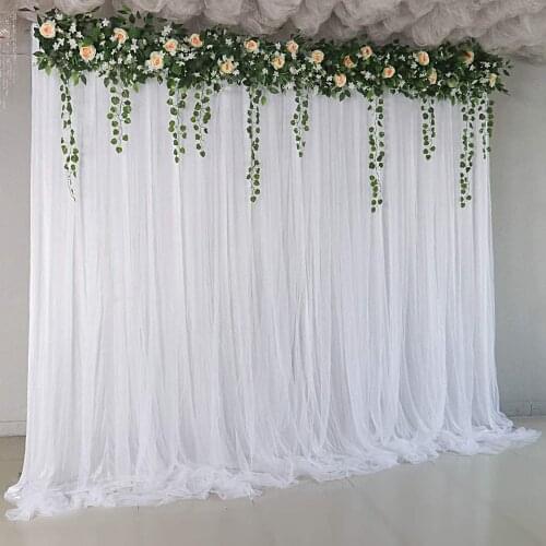 2X2M Silk Tulle Wedding Backdrops Panel Curtain Banquet Party Stage Decoration Romantic Drapery Birthday Background Wall Decor