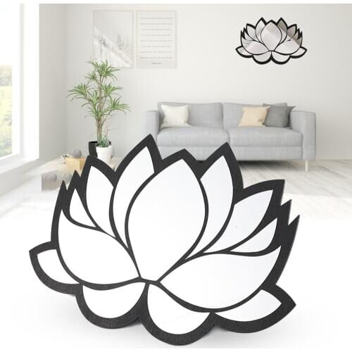 3D Lotus Decorative Wall Mirror Exquisite Flower Acrylic Mirrors For Home Wall Decor Bedroom Living Room Decor Home Decoration