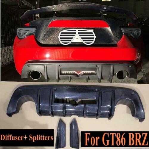 Auto car rear splitters carbon fiber rear diffuser for Toyota GT86 Subaru BRZ 2013 2014 2015 bodykit bumper diffuser Splitters