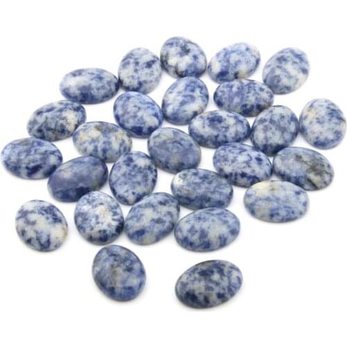 Natural Stone sodalite Cabochon Beads Flat Back Oval shape No Hole Loose Beads For jewelry making DIY Ring Necklace accessories