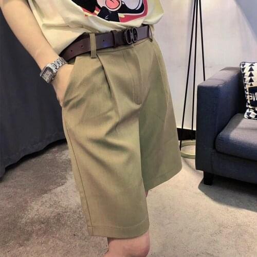 CX 2021 New Summer Women High Waist Short Return Western Style Straight Wide Leg Suit Street Pirate Shorts Trend Casual Loose