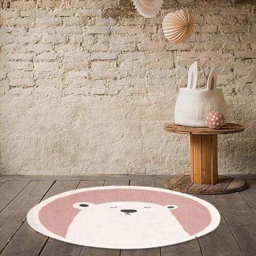 Baby Play Mat Crawling Carpet Kids Room Floor Rug Round Cartoon Bear Printed Game Pad Playmat Children Bedroom Nursery