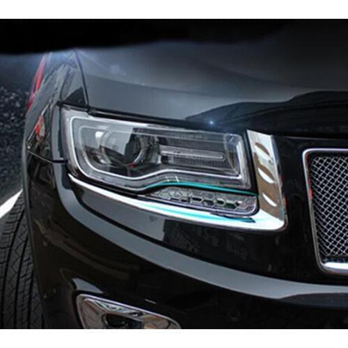 ABS Chrome Car Headlamps Eyebrow Cover Trim For Jeep Grand Cherokee 2014 Accessories Styling