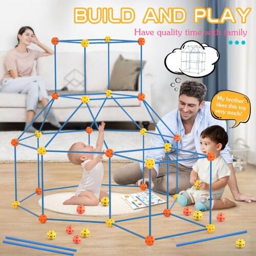 DIY Building Fortress Toy Set Construction Castles Tunnels Assemble Building Kit 3D House Play Educational Toys For Children Boy