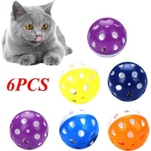 Cat Pet Toys for Cats Ball with Bell Playing Chew Rattle Scratch Plastic Ball Interactive Cat Training Toys Cat Toy Pet Supplies