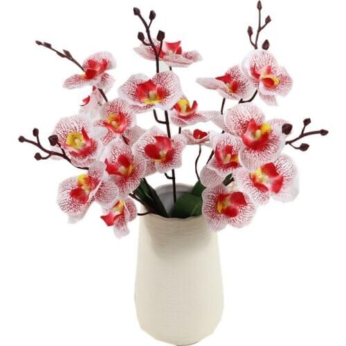 Artificial Phalaenopsis Silk Flower Decoration for Home Garden Fake Flowers Wedding Scene Arrangement Bouquet Butterfly Orchid