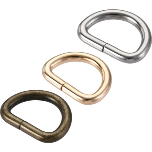 Uxcell Metal D Ring 0.79"(20mm) Gold Tone, Silver Tone, Bronze Tone(Total 15pcs)
