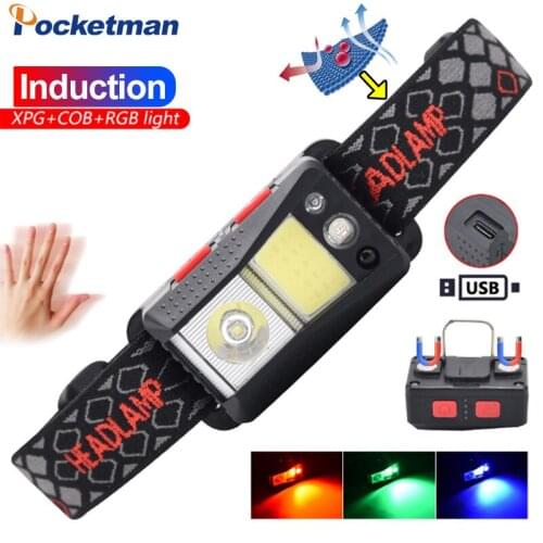 80000LM Powerful COB LED Headlight Motion Sensor Head Light USB Rechargeable Headlamp Head Torch Waterproof for Camping