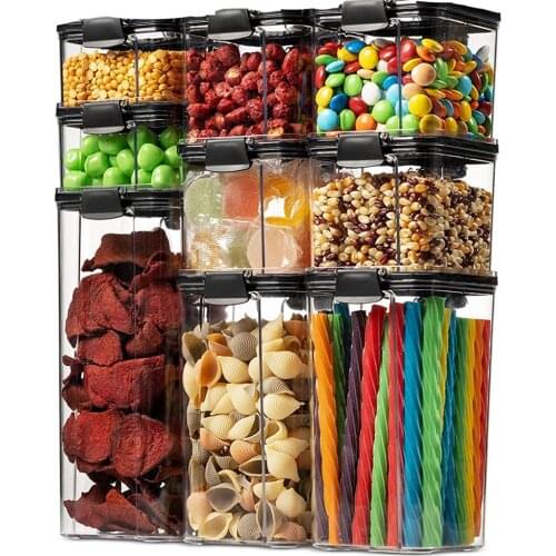 Food Storage Container Set Kitchen Refrigerator Noodle Box Multigrain Bean Sealed Cans Clear Plastic Kitchen Organization