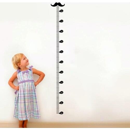 Moustache height measure wall stickers for kids rooms decals living room home decoration diy growth chart mural kids gift