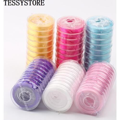 10Roll 10Mx0.8mm Nylon Elastic Beading Cords Thread Colorful Bracelet Braided Thread Craft DIY Jewelry Handmade Accessories