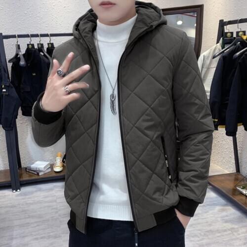 2019 Autumn Winter Mens Short Cotton-padded Coat Long Sleeve Warm Wool Liner Parka Outwear Thick Casual For Male U30