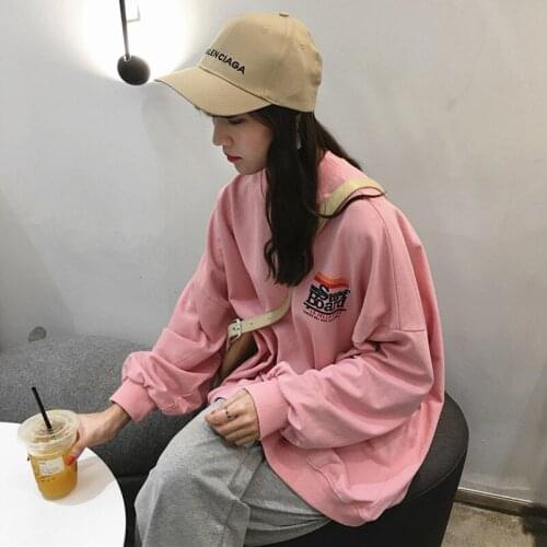 Spring Autumn Front Back Print Plush O-neck Pullover Sweatshirt Women Loose Long Sleeve Sweater Women