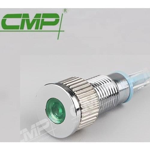 5 Color 12v or 24v Waterproof IP67 8mm Metal planar Indicator Lamp