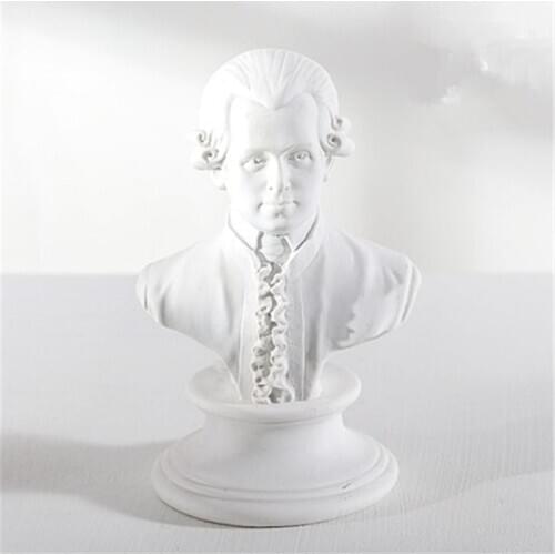 Wolfgang Amadeus Mozart Resin Imitation Plaster Head Portraits Sculpture Creative Living Room TV Cabinet Ornaments X2834