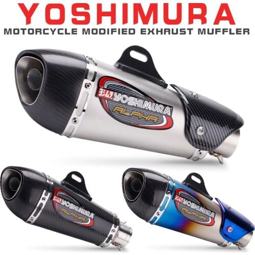 Motorcycle Exhaust YOSHIMURA Alpha Carbon DB Killer Muffler Escape Link Pipe For YAMAHA R1 R3 R6 NINJA400 656 Z900 CBR600 500