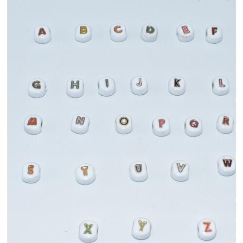 Jewelry accessories pisa letter beads enamel initial pendant white color zinc alloy alphabet