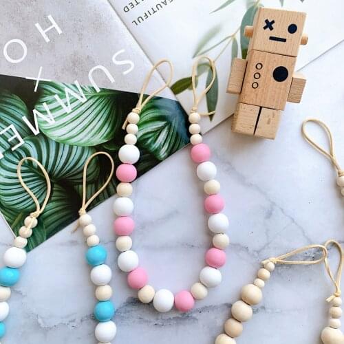 Curtain Tiebacks Home Wood Beaded Straps Blind Cord Decorative Tools for Curtains