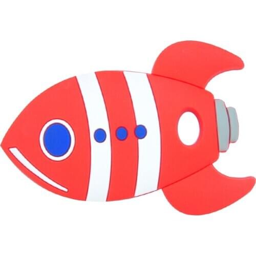 1PCS Silicone Big Rocket Fish Teether BPA Free Food Grade Silicone Teether DIY Teething Necklace Toy