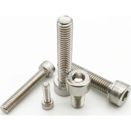 10/50pcs M2 M2.5 M3 M4 M5 M6 M8 304 A2-70 Stainless Steel DIN912 Hexagon Hex Socket Cap Allen Head Bolt Screw Length 5-150mm