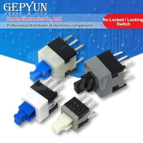 10Pcs No Locked Switch / Self-Locking Switch 5.8x5.8/ 7x7/ 8x8/8.5X8.5MM key switch 6Pin