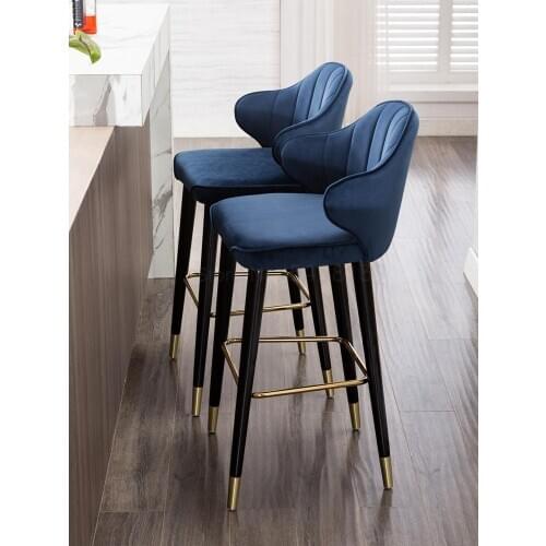 1000 Light luxury solid wood bar chair American high chair Nordic bar chair fashion modern Italian home high stool