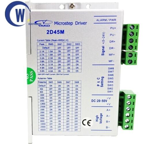 2D45M research and control 2-phase stepping 32-bit DSP control technology motor driver, circuit protection DC20V-50V