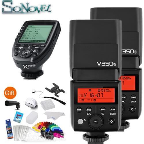 2x Godox V350S TTL HSS 1/8000s Camera Flash with Built-in 2000mAh Li-ion Battery + Xpro-S Transmitter for Sony A6500 A6300 A3500