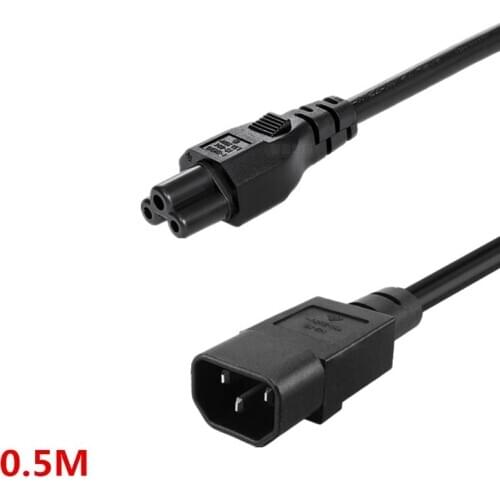 50 CM lenght IEC 320 C14 Male Plug to C5 Female Adapter Cable IEC 3 Pin Male to C5 ,PDU UPS Power Converter Cord