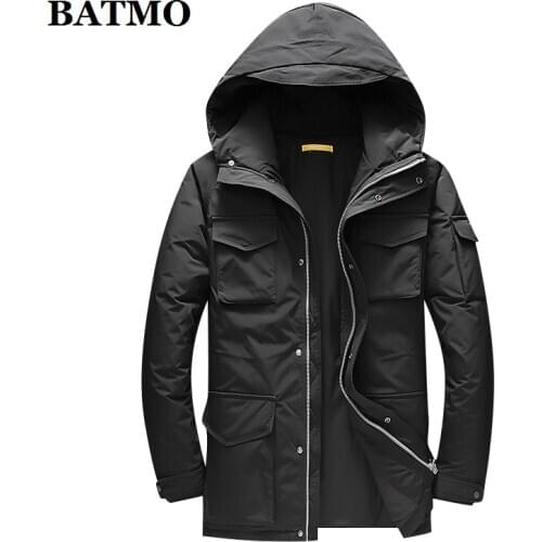 BATMO 2020 new arrival winter 80% white duck down hooded jackets men,winter coat men,parkas, 9884