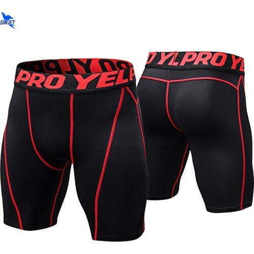 2020 Quick Dry Elastic Gyms Fitness Shorts Mens Skin Tights Compression Shorts Bermuda Solid Leggings Muscle Running Sportswear
