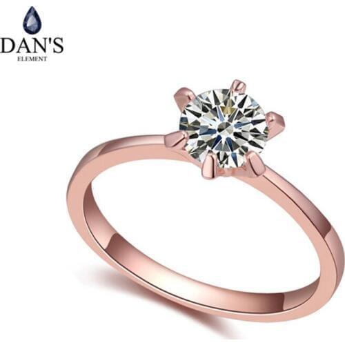 DANS Real Austrian Crystals Brand AAA Zirconia Micro Inlays Fashion Ring for women New Sale Hot 110364Goldcrystal