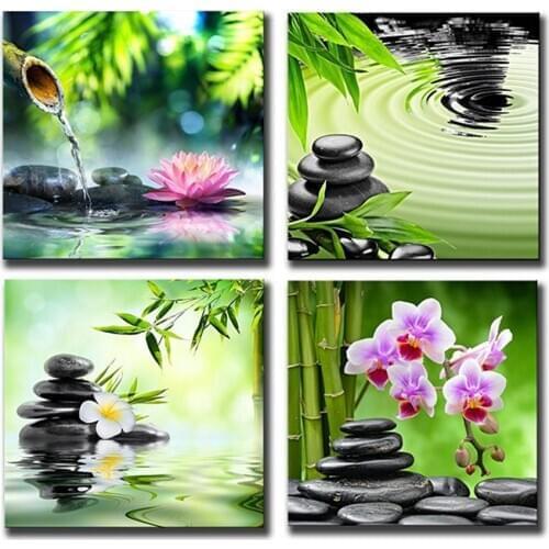 DIY 5D Diamond Painting Bamboo Stone Crystal Full Square Diamond Rhinestone Picture Cross Stitch Kits Diamond Embroidery Decor