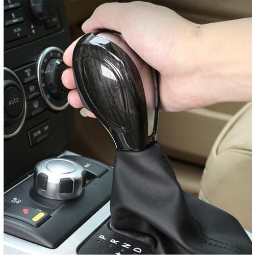 Black Wood Grain Interior Center Control Gear Shift Head Cover Trim For Land Rover Discovery 3 4 LR4 Freelander 2 2007-2015