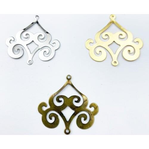 20pcs 32x33mm Filigree Metal sheets decorative for Jewelry Making Cosplay accessories Doll headwear decoration