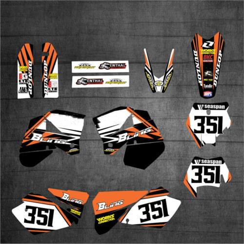 Motorcycle Personalised Graphics & Backgrounds Stickers DECALS For KTM 2005 2006 2007 EXC XC MXC 125 200 250 300 350 400 450 525