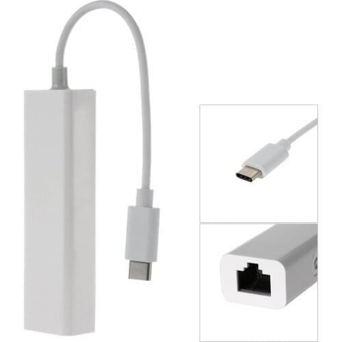 Jimier USB-C Type C Male to 100M Gigabit Ethernet Network LAN Adapter for Laptop PC White