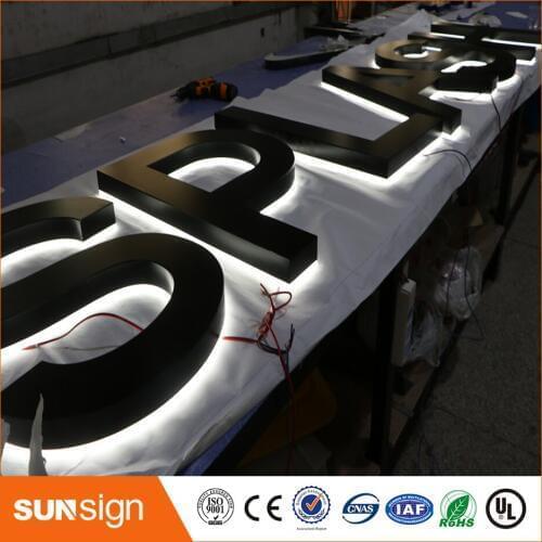China Manufacturer OEM custom advertising backlit stainless steel LED letter sign and 3d sign letters
