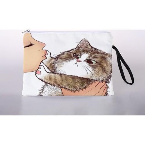 Kissing cat cosmetic bag ladies mini cosmetic bag storage bag travel storage bag handbag