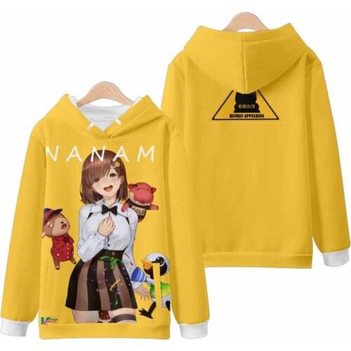 Anime Virtual YouTuber Nana7mi Hooded Hoodie Sweatshirt Coat Cosplay Costume Japanese Loose Spring Autumn Student Pullover Tops
