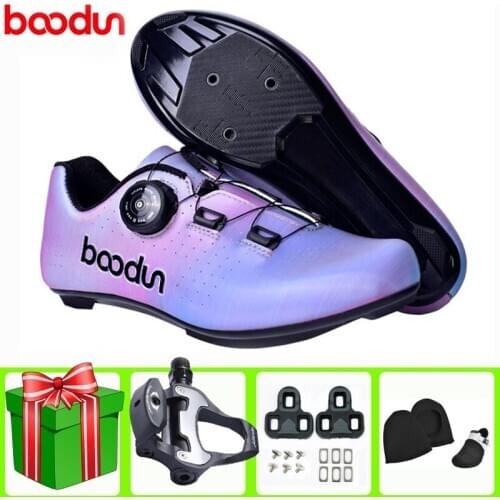 BOODUN Road Cycling Shoes Microfiber Breathable Men Sneakers Women Ultralight Road Bike Riding Self-locking Racing Bicicleta