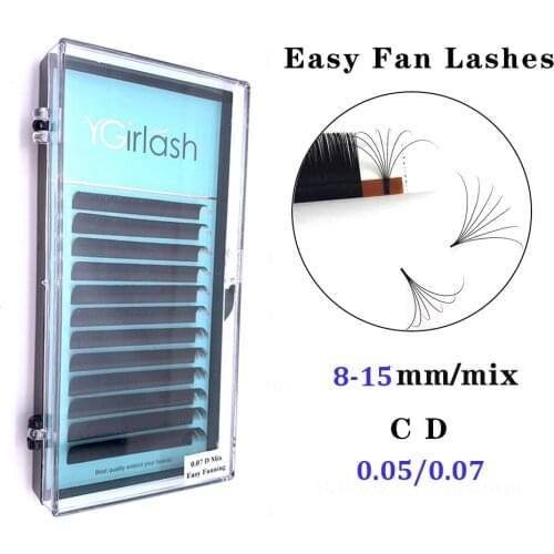 YGirlash Easy Fan Lashes Bloom Eyelash Extension Self Handing Making Fast Flowering Pre-bonded Mega Volume Lashes
