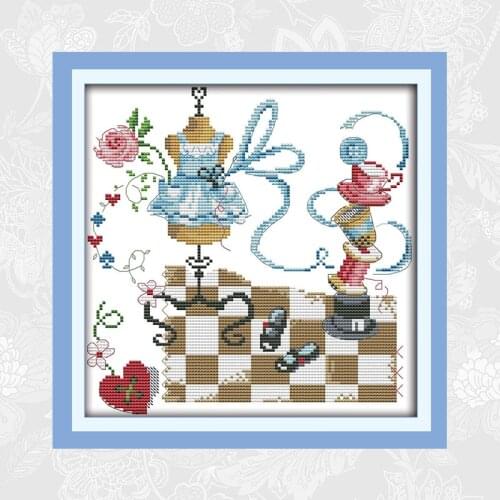 Tailor Pattern DIY Handmade Counted Cross-stitch Kits Needlework Cross Stitch Set Printed On Canvas Embroidery Wholesale