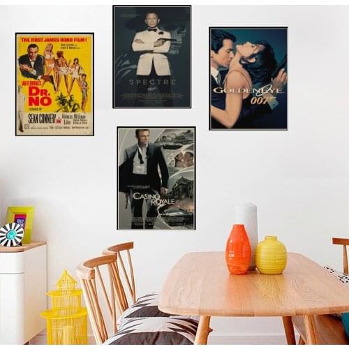 New Vintage 007 poster home decoration kraft bars restoring ancient ways The coffee shop and posters of stickers art