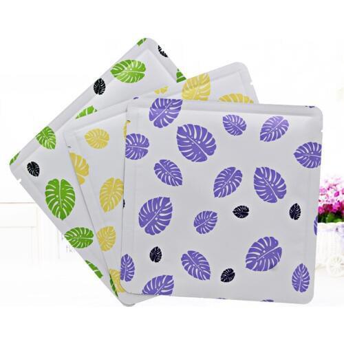 100pcs /8*12cm Color leaves Foil plastic bag,Heat seal proof Aluminum Foil plastic bag,mask powder/Liquid packing bag Foil Pouch