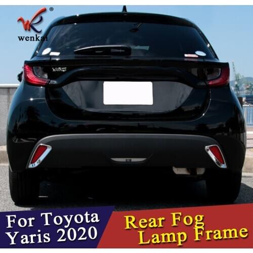 Fit For Toyota Yaris 2020 2021 Rear Bumper Fog Lamp Reflector Cover Trim ABS Chrome Car Accessories