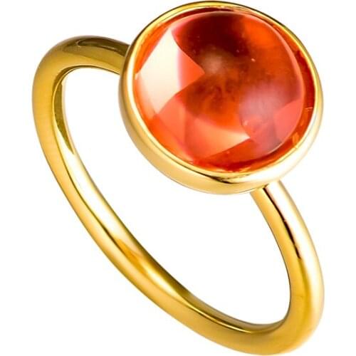 Poetic Droplet Rings With Blush Pink Crystal & Golden Color 100% 925 Sterling Silver Fine Jewelry Free Shipping